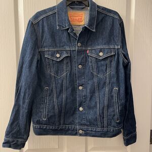 Levi Strauss Men's Denim Jacket Trucker Blue Jean M Medium Buttons Pockets